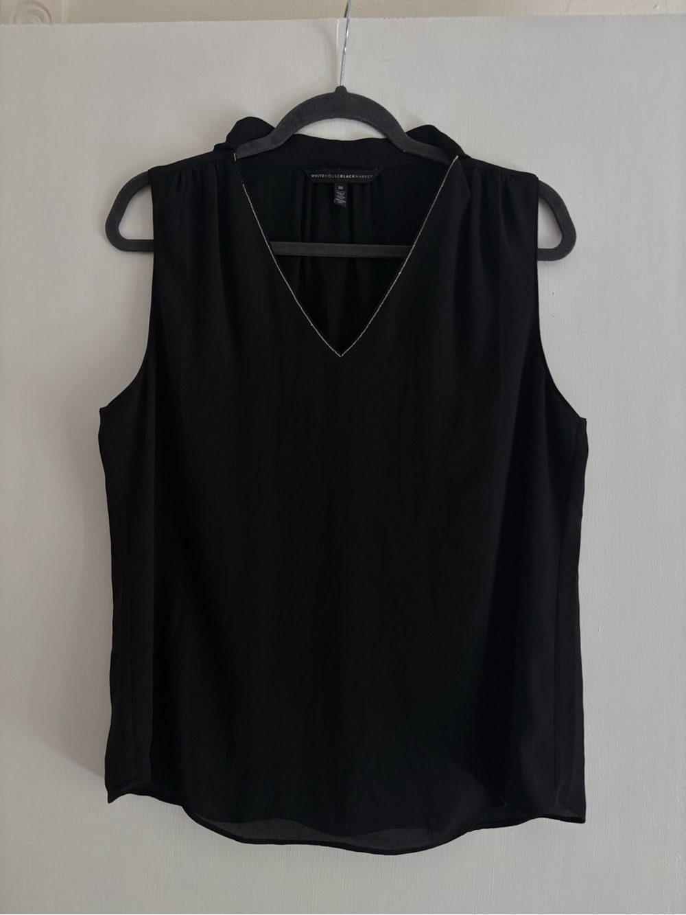 White House Black Market Black V-Neck Sleeveless Camisole